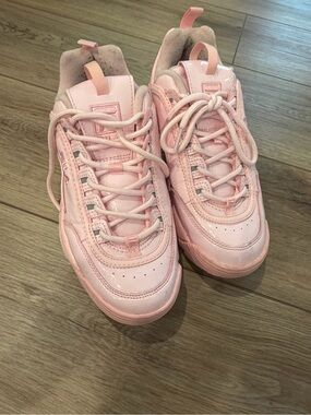 Fila Women's Pink Lace-Up Chunky Sneakers